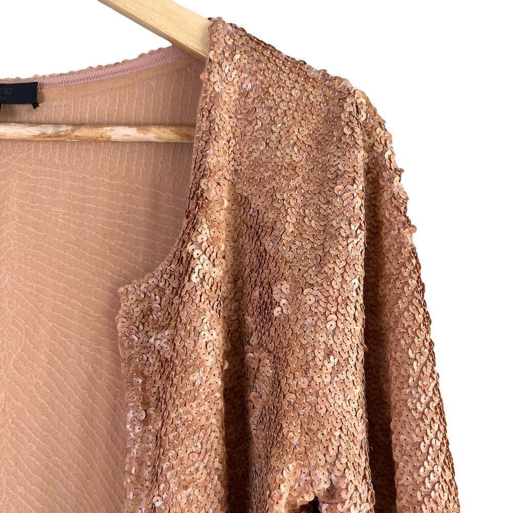 J.Crew Collection Sequin Open Front Cardigan Silk… - image 4